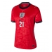 Inghilterra Eberechi Eze #21 Seconda Maglia Femmina Mondiali 2026 Manica Corta